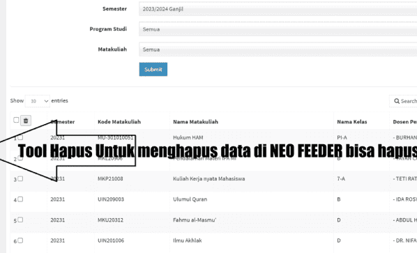 Tool Hapus Data Massal